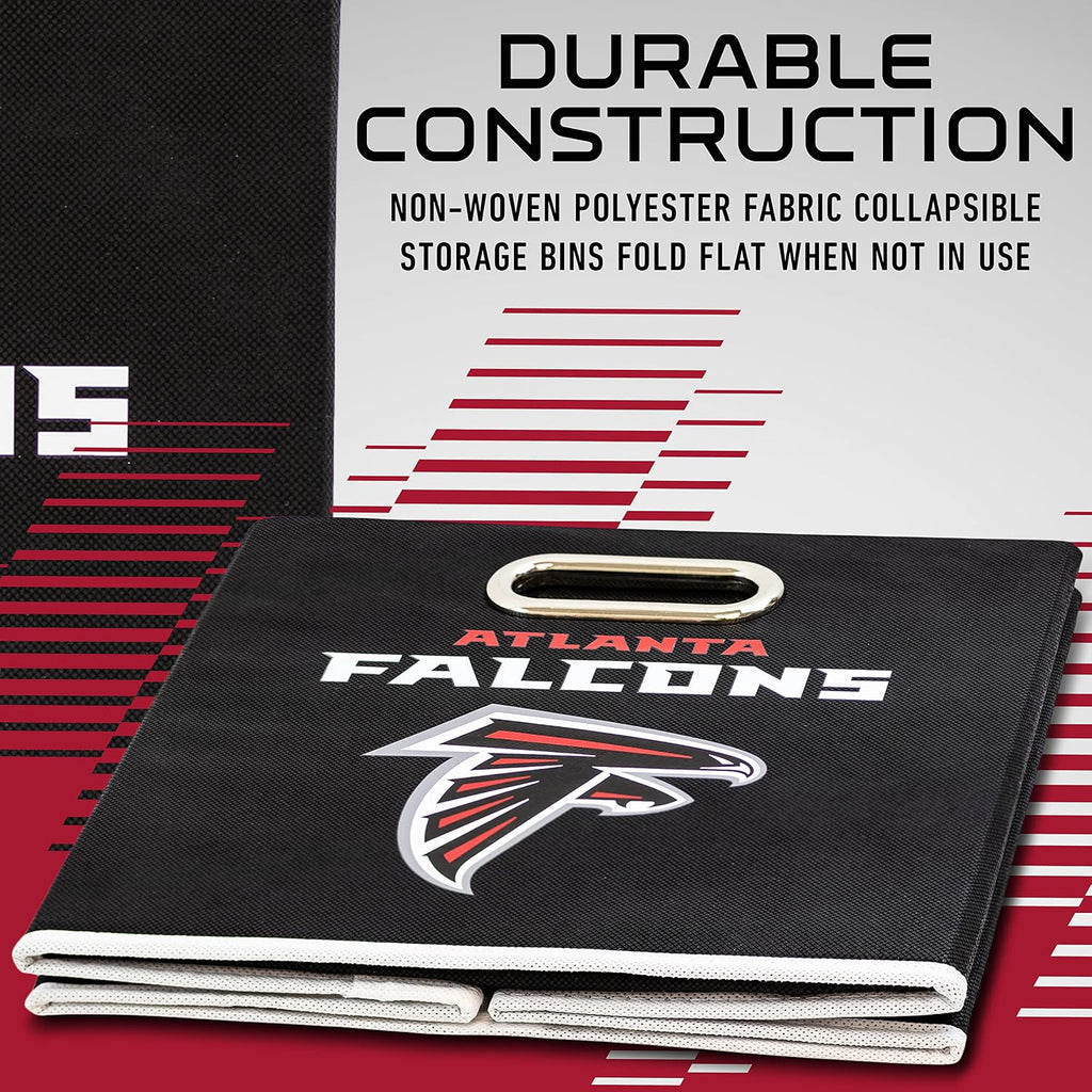 Franklin Sports NFL Atlanta Falcons Collapsible Storage Bin NFL Folding Cube Storage Container Fits Bin Organizers Fabric NFL Team Storage Cubes One Size (Pack of 6)