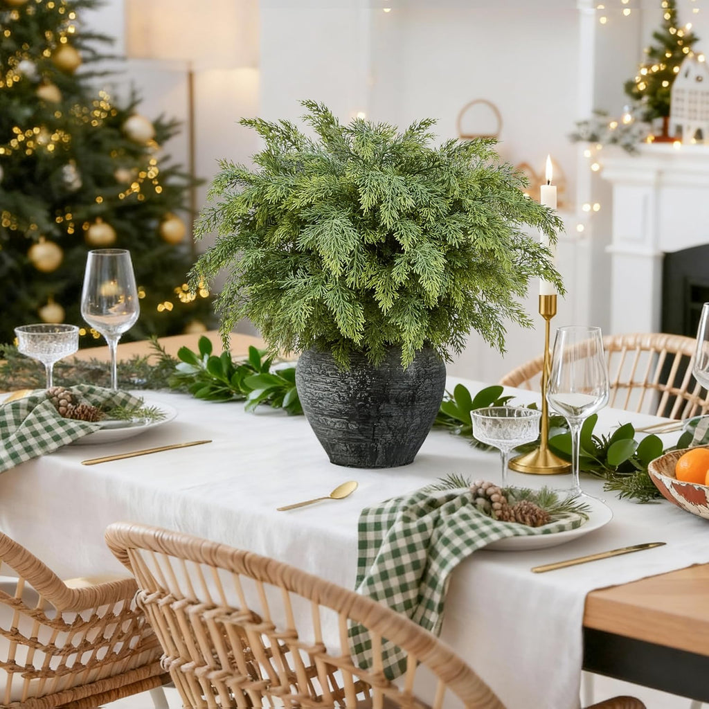 20 inch Cedar Stems 12Pcs, Real Touch Artificial Faux Greenery