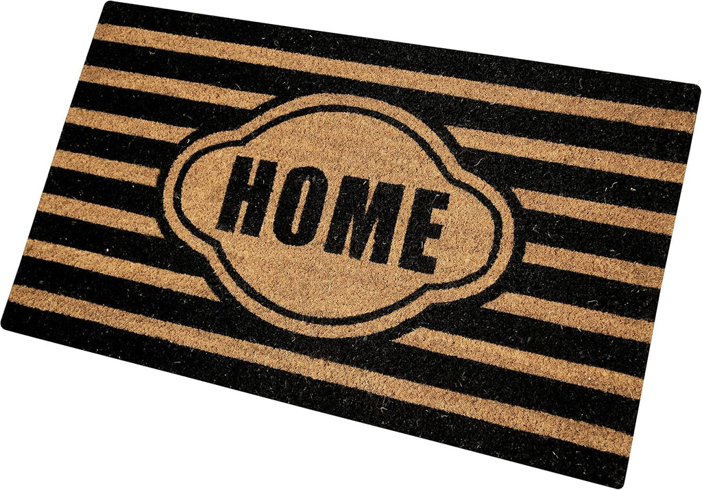 Ackland Coir Doormat | Clara Black Stripe Home | 18" x 30"