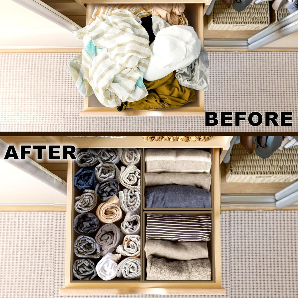 Simple Houseware Underwear Drawer Organizer, Set of 6, Brown