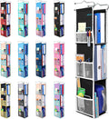 ABRA® 3 Shelf Hanging Locker Organizer for School, Work, Gym | Deep Shelves 6.5”x 9”| Eco-Friendly Fabric Healthy for Children | Adjustable School Locker Shelf from 3 to 2 Shelves (Black/White)