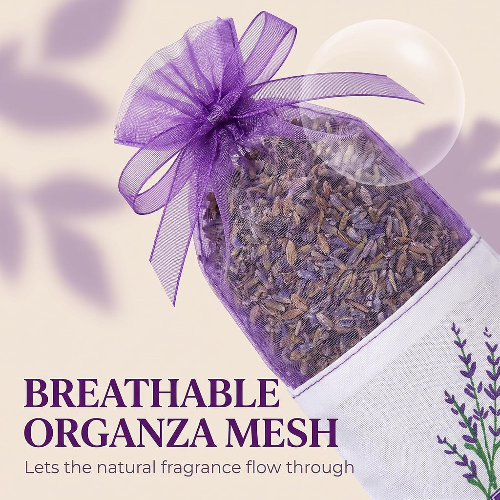 20 PCS Purple Empty Lavender Sachets Bags for Drawers and Wardrobes Closet Freshener Scents Dried Lavender Flower Sachets