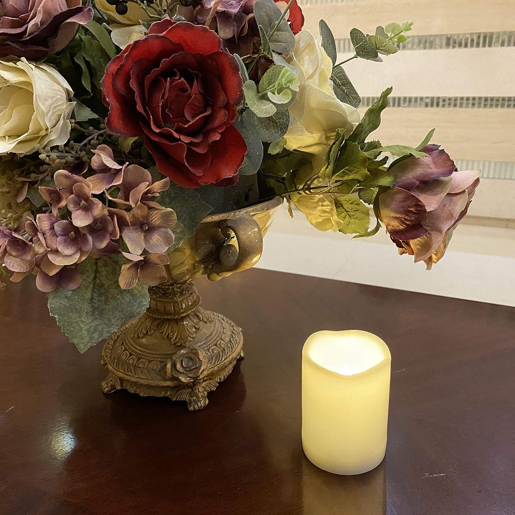 Waterproof Outdoor Flameless Pillar Candle with Timer, 1 Pack, 3” x 4”