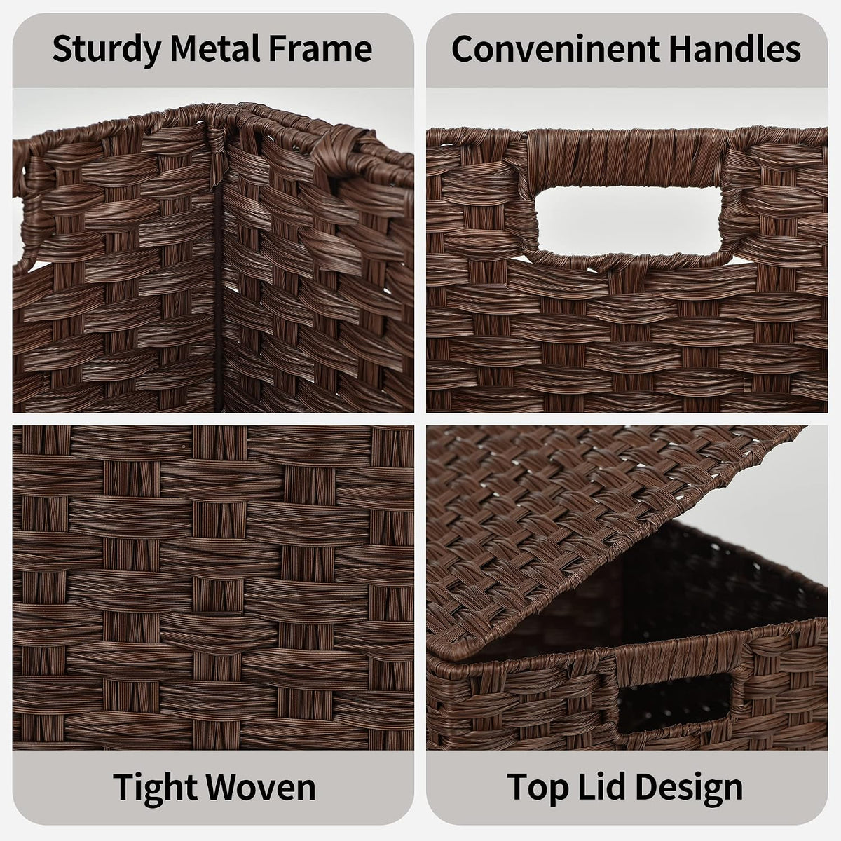 GRANNY SAYS Wicker Baskets with Lids, Decorative Storage Boxes with Lids