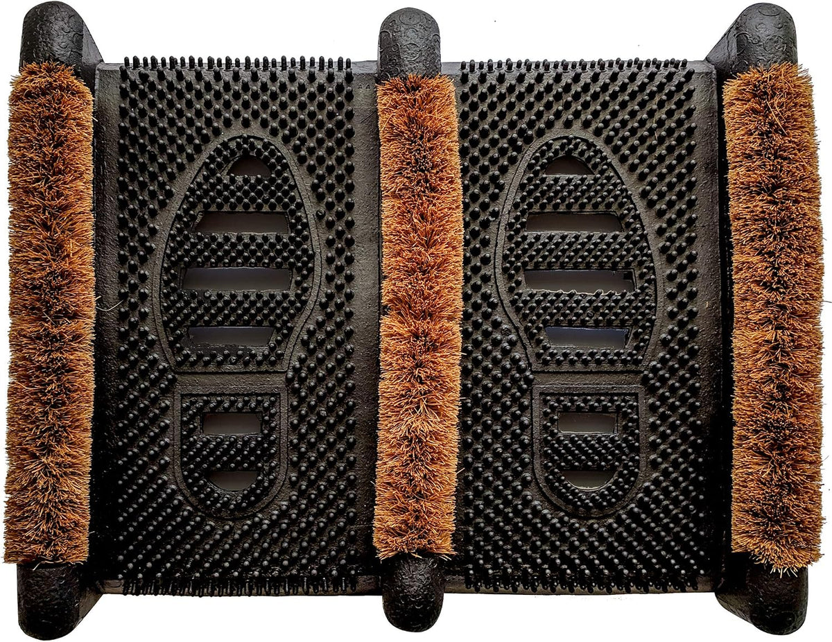 NINAMAR Mud Scrubber Rubber Brush Mat - Scrub & Scrape Muddy Shoes - 1 Pack