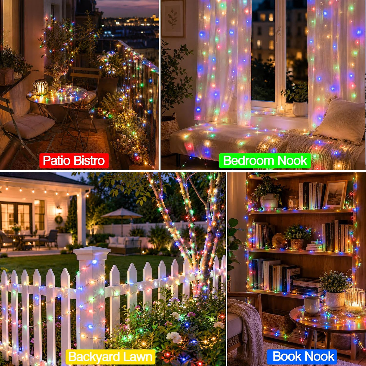 33FT 100 LED Plug in Fairy Lights with 13 Modes & Timer, Multicolor