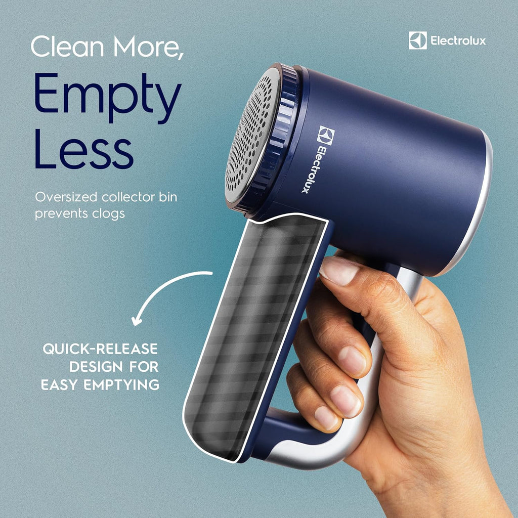 Electrolux Rechargeable Fabric Shaver | 3-Speed Lint Remover for Clothes & Furniture | Eliminates Fuzz & Pilling | Electric Lint Shaver with LED Display & Type-C Fast Charging Port - Blue