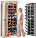 30-60 Pair Over Door Shoe Organizer, 26" Extra Wide Shoe Storage Rack(Grey)