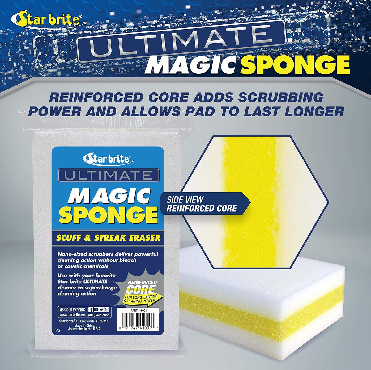 STAR BRITE Ultimate Magic Sponge XL, 8 Pack, Melamine Scuff Eraser