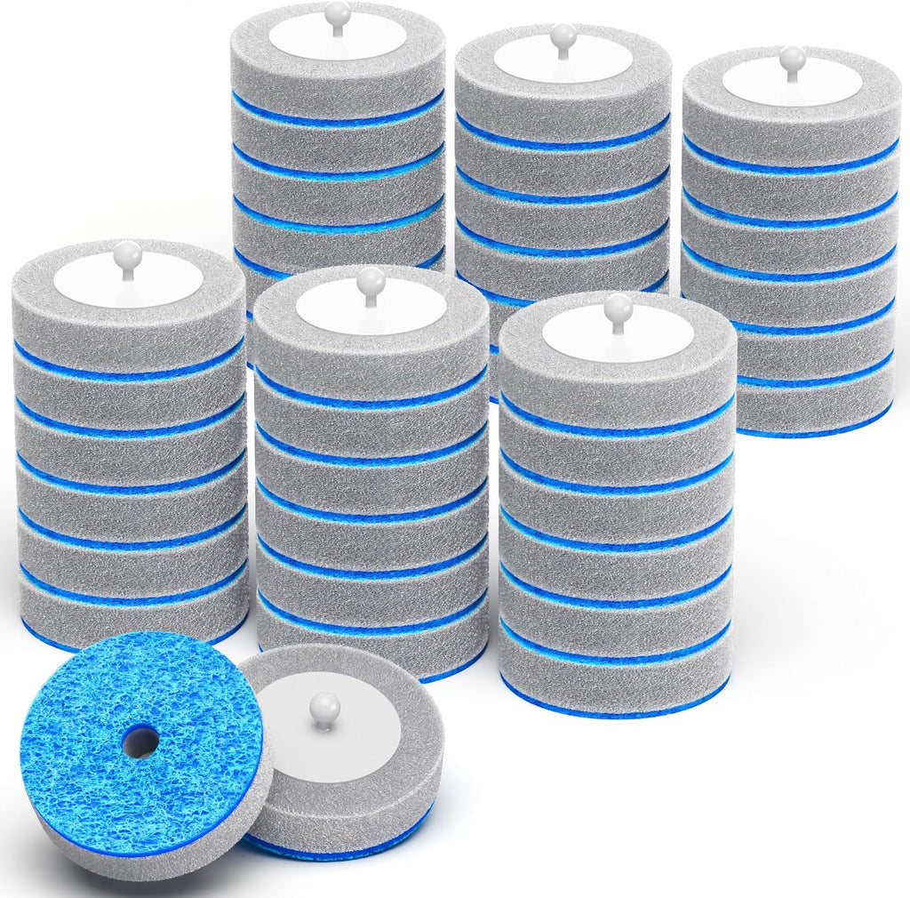 Disposable Toilet Brush Refill Heads, 36 Count, Pre-Loaded Foaming Sponge Refills for Compatible Toilet Wand, Classic Gray – Refills Only, Wand and Caddy Not Included