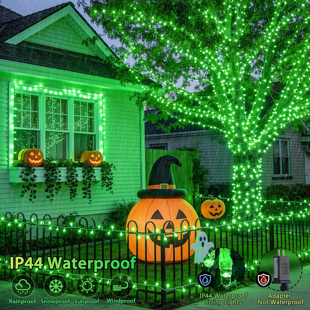 JMEXSUSS 200 LED Green Halloween Lights Indoor Outdoor Christmas Lights