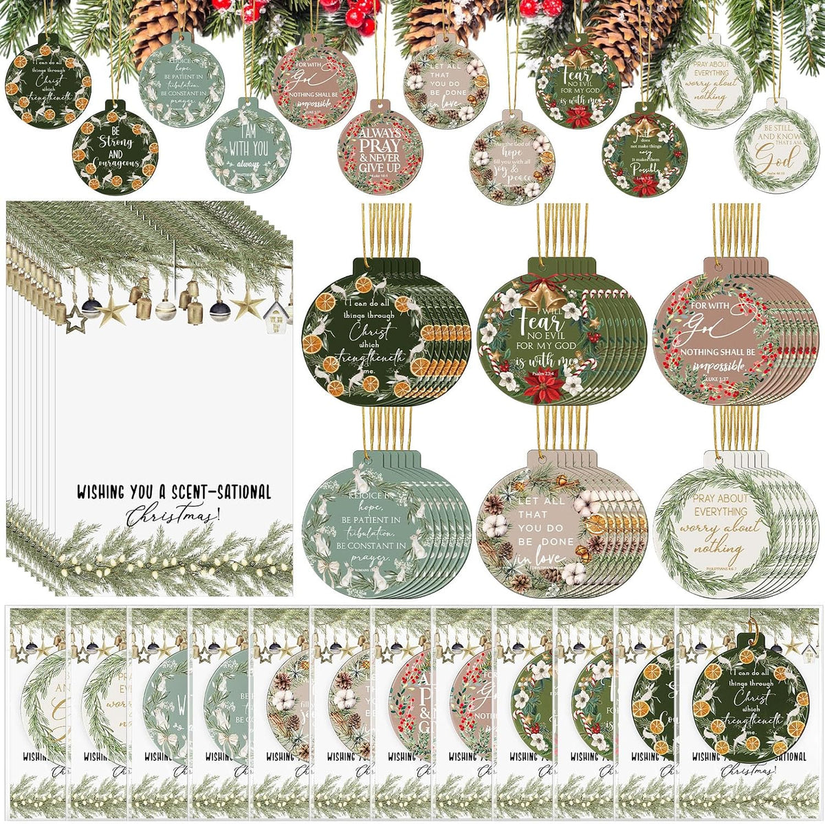 36 Set Religious Scented Hanging Ornament Bulk Christian Gifts