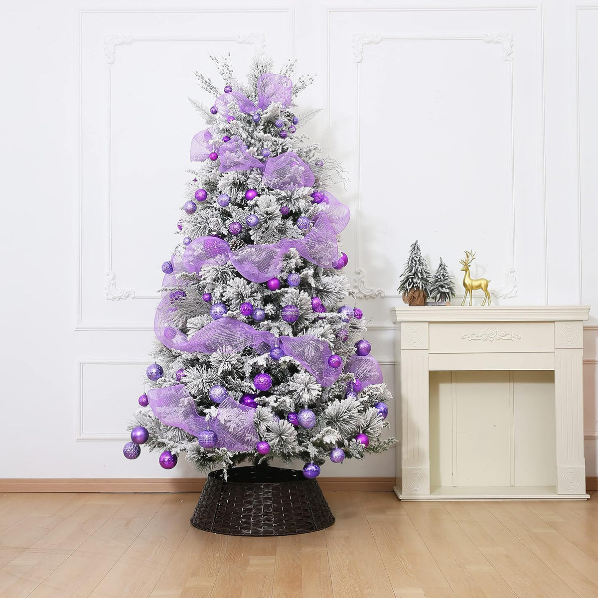 34ct Light Purple Christmas Ball Ornaments Shatterproof Plastic Christmas Tree Decorations for Xmas Party Home Office Holiday Decor -Medium Size (2.36"/ 60mm)