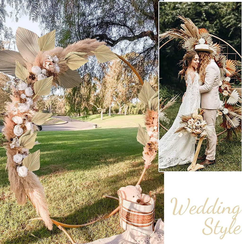 Large Dried Palm Leaves-17 Dried Palms Spear Plant Fans for Home Office Boho Decor | Tropical Wedding Decor | Party Table Decoration | Dried Wedding Flowers and Leaf Decor (Brown,3 Pcs)