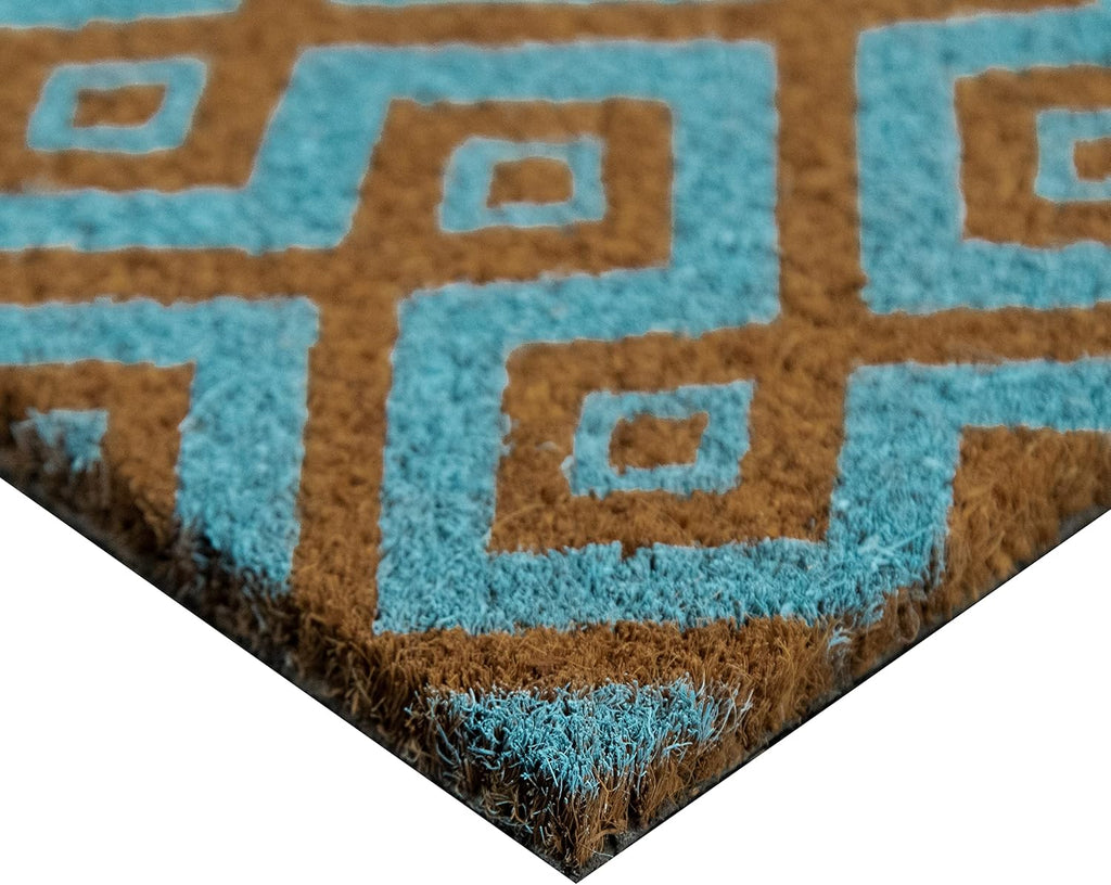 Ackland Coir Doormat | Clara Blue Turquoise | 22" x 36"