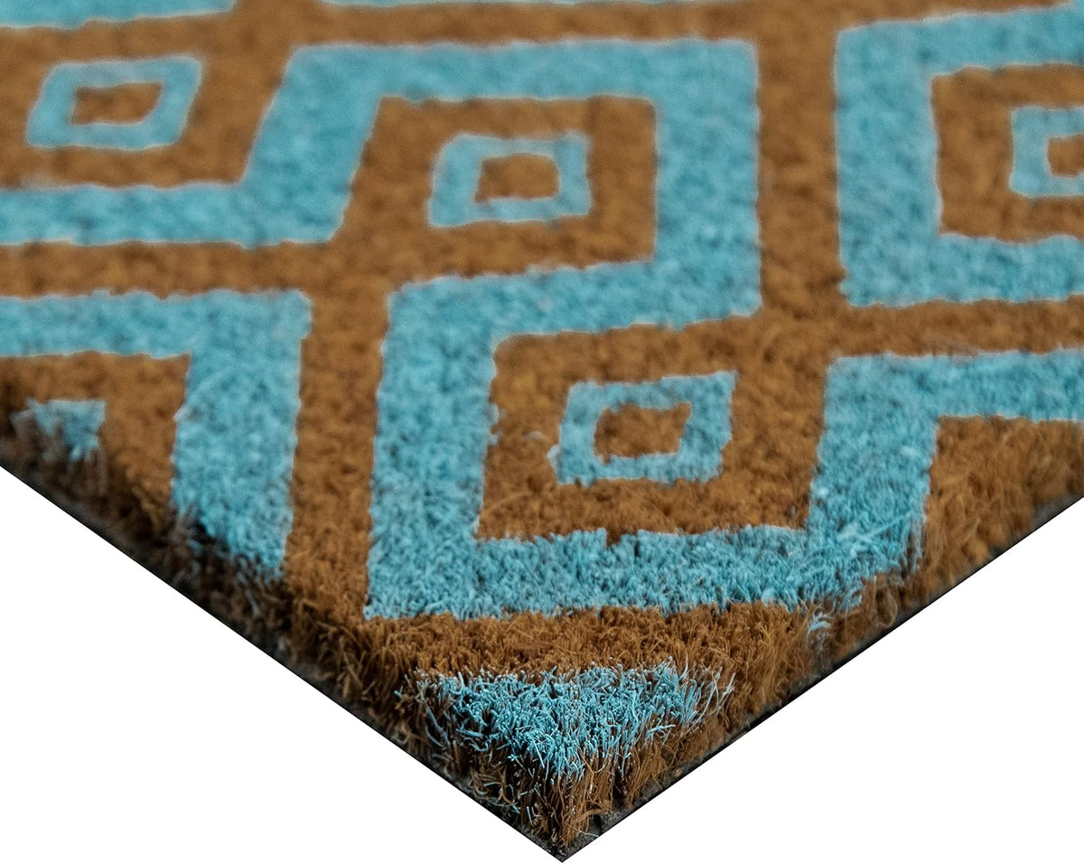Ackland Coir Doormat | Clara Blue Turquoise | 22" x 36"