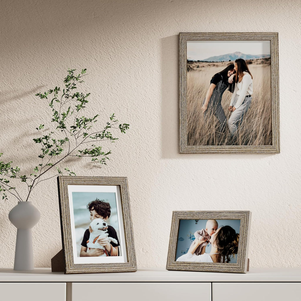 Vittanly 10 Pack Picture Frames Collage Wall Decor, Grayish Brown