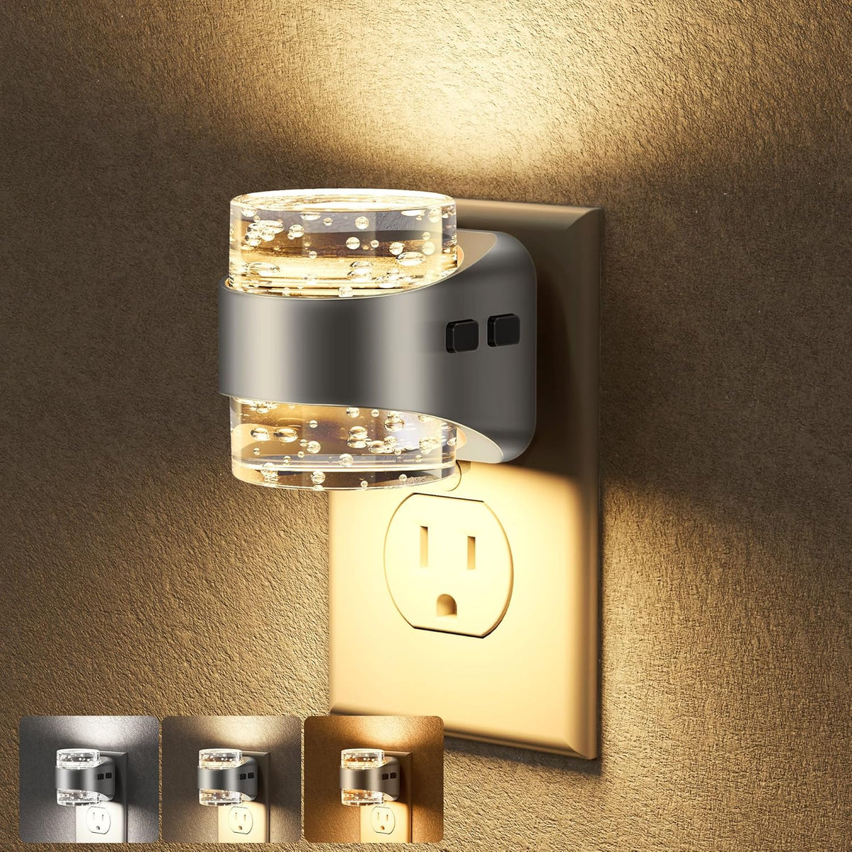 Briignite Night Lights Plug into Wall Dimmable Night Light Bubble Design