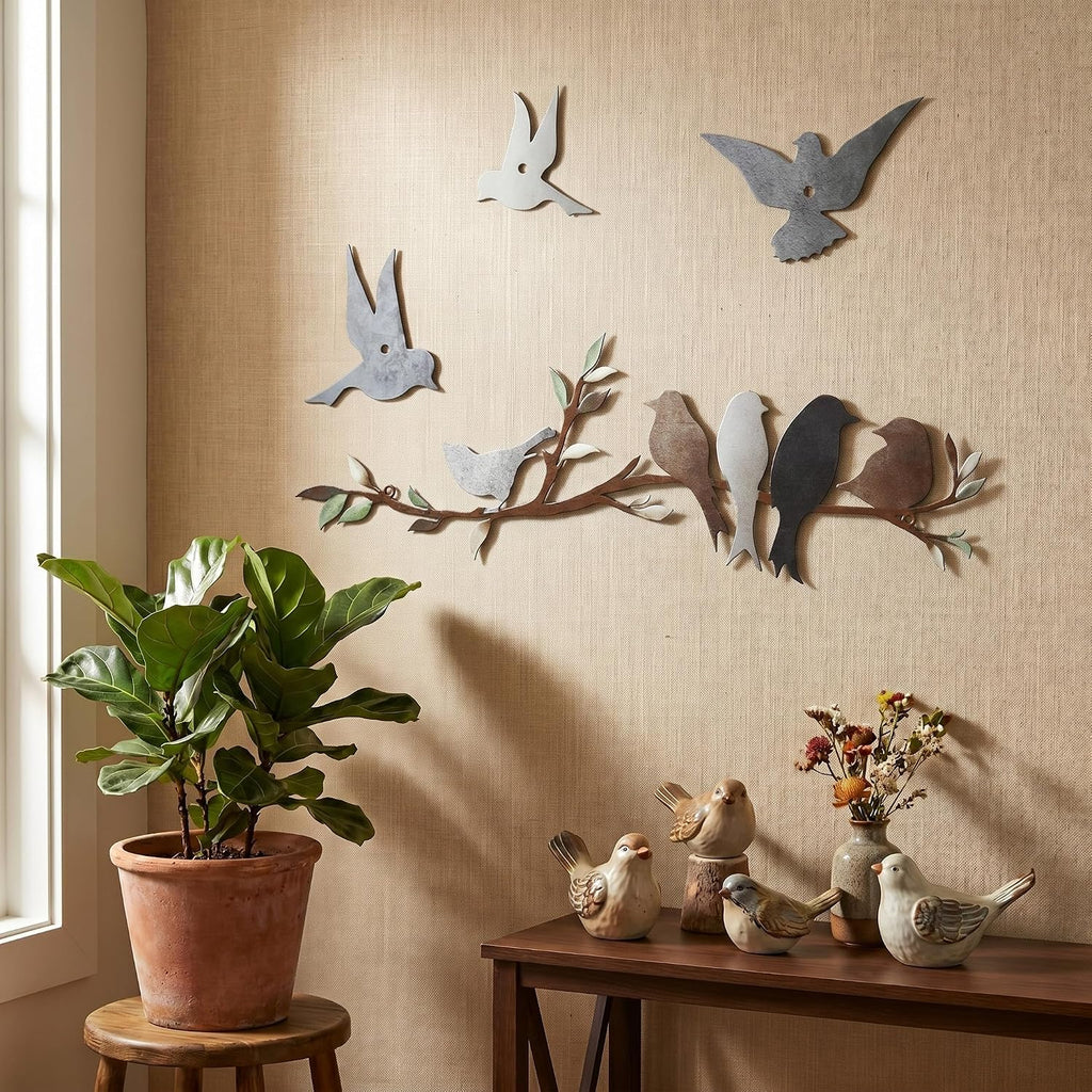 Metal Bird Wall Art Birds on The Branch Decor