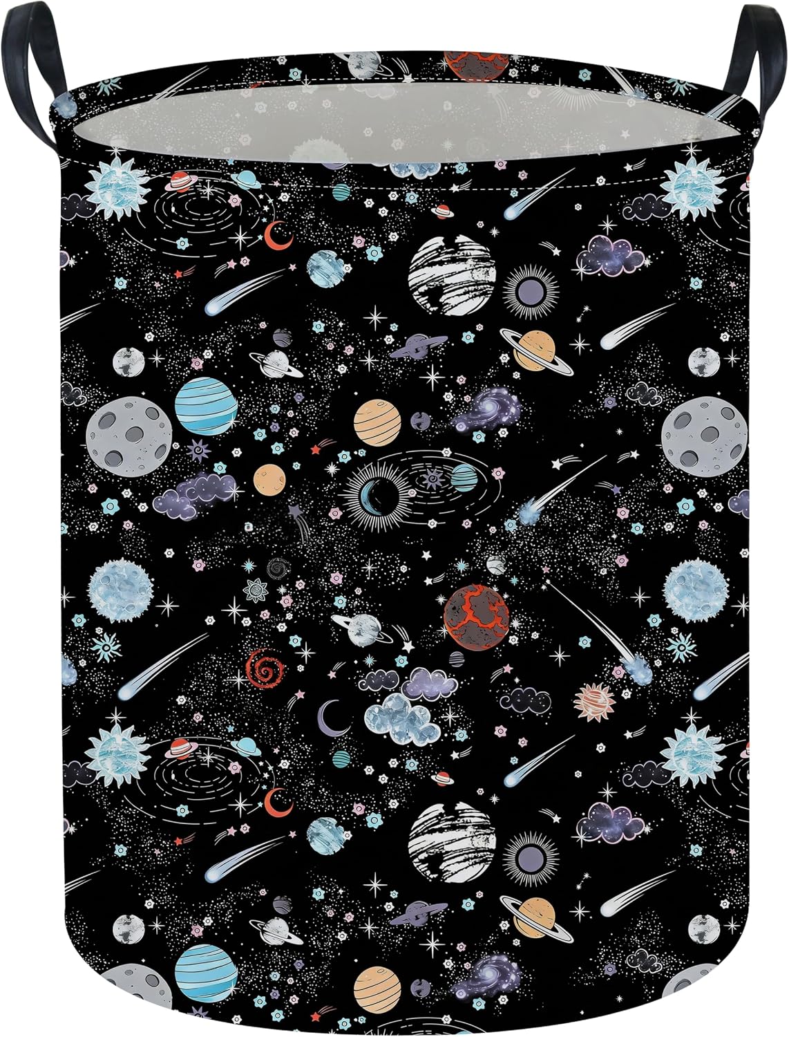 Moon and Stars Laundry hamper Baby Laundry Hamper Collapsible Canvas Waterproof Storage Bin for Kids Clothes Organizer Basket Clothes hamper Star Room Decor(Moon)