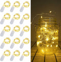 15 Pack Fairy Lights Battery Operated, 6.6ft 20 LED Mason Jar Lights Silver Wire Waterproof Firefly Mini Led String Lights for Table Party Wedding Centerpiece DIY Crafts Christmas Decor
