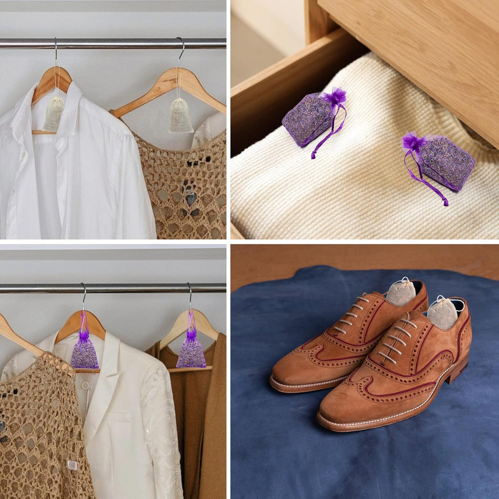 Lavande Sur Terre Pack of 36 Cedar Chips and Lavender Sachets (18 Lavender, 18 Cedar) - Home Fragrance Sachet for Drawers and Closets, LV-F-LC-2
