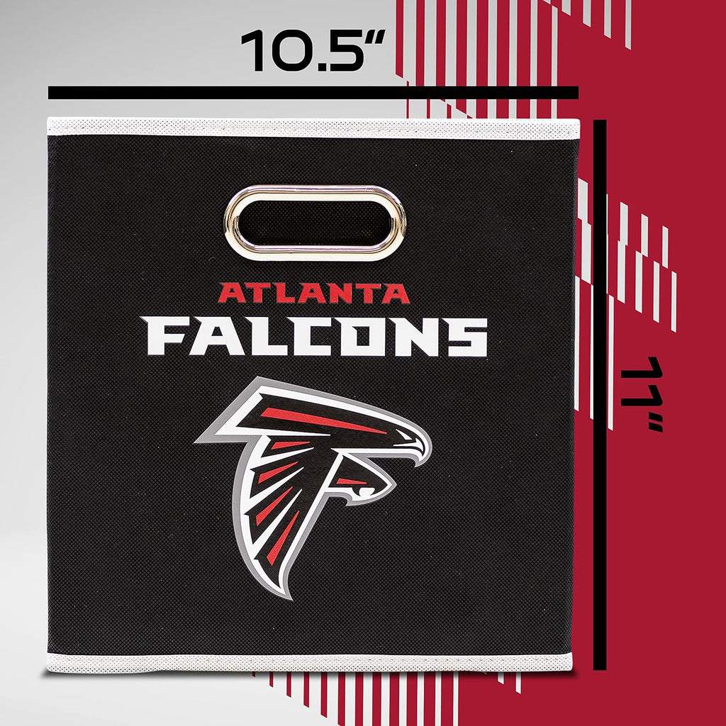 Franklin Sports NFL Atlanta Falcons Collapsible Storage Bin NFL Folding Cube Storage Container Fits Bin Organizers Fabric NFL Team Storage Cubes One Size (Pack of 6)