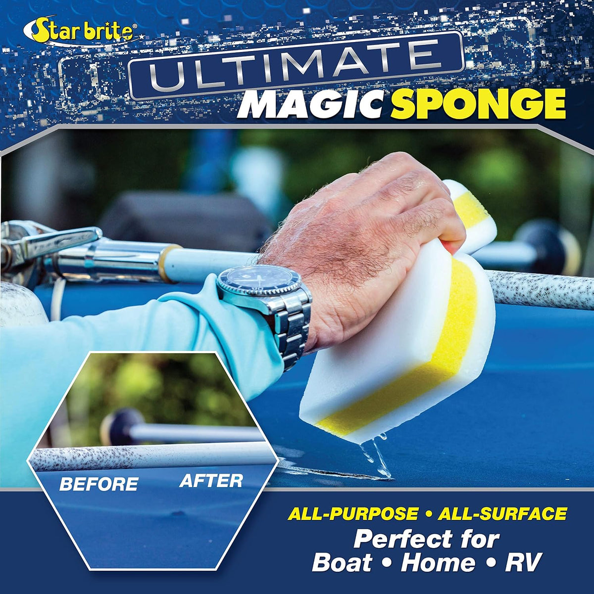 STAR BRITE Ultimate Magic Sponge, Boat Scuff & Stain Eraser