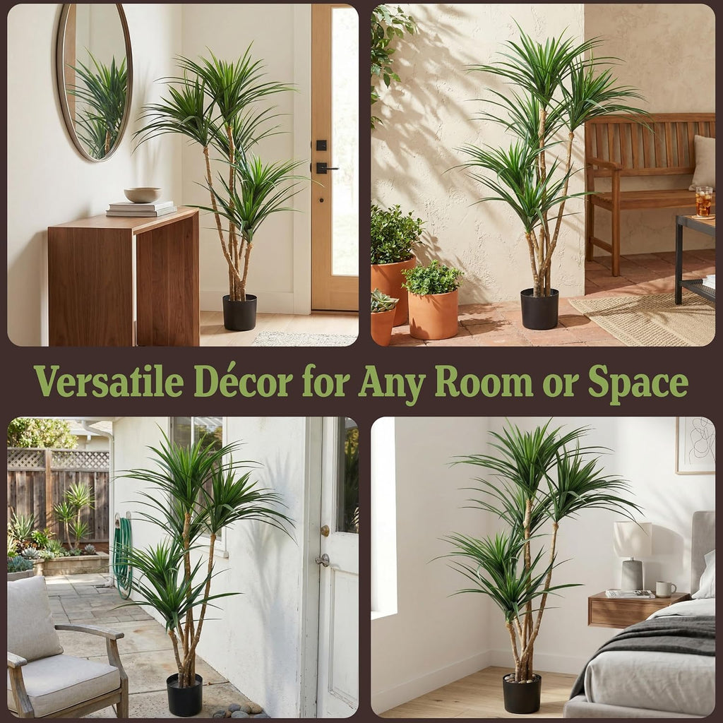 Pure Garden Tropical Yucca Plant Artificial Tree, 21” x 51”