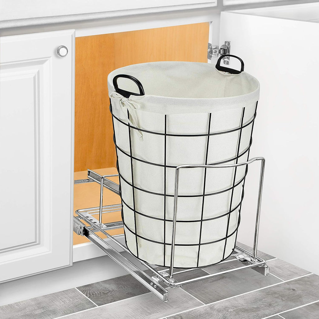 LYNK PROFESSIONAL® Pull-Out Trash Can Drawer – Sliding Organizer for Kitchen Cabinet or Under-Sink Use – Heavy Duty Storage Rack (Bin Not Included)
