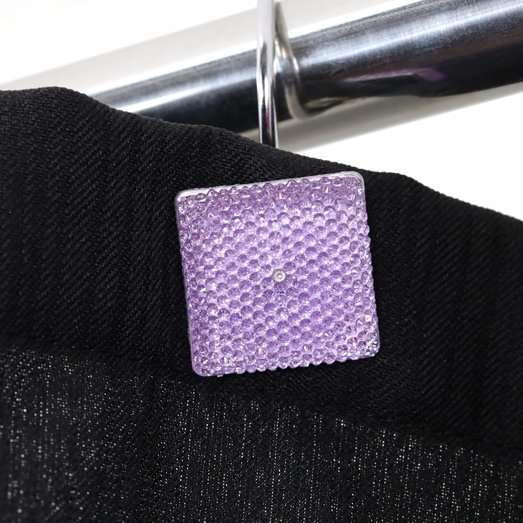 Purple Bling Shower Curtain Hooks: Lavender Christmas Curtain Rings,12Pcs