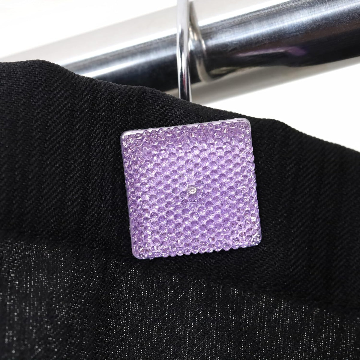 Purple Bling Shower Curtain Hooks: Lavender Christmas Curtain Rings,12Pcs