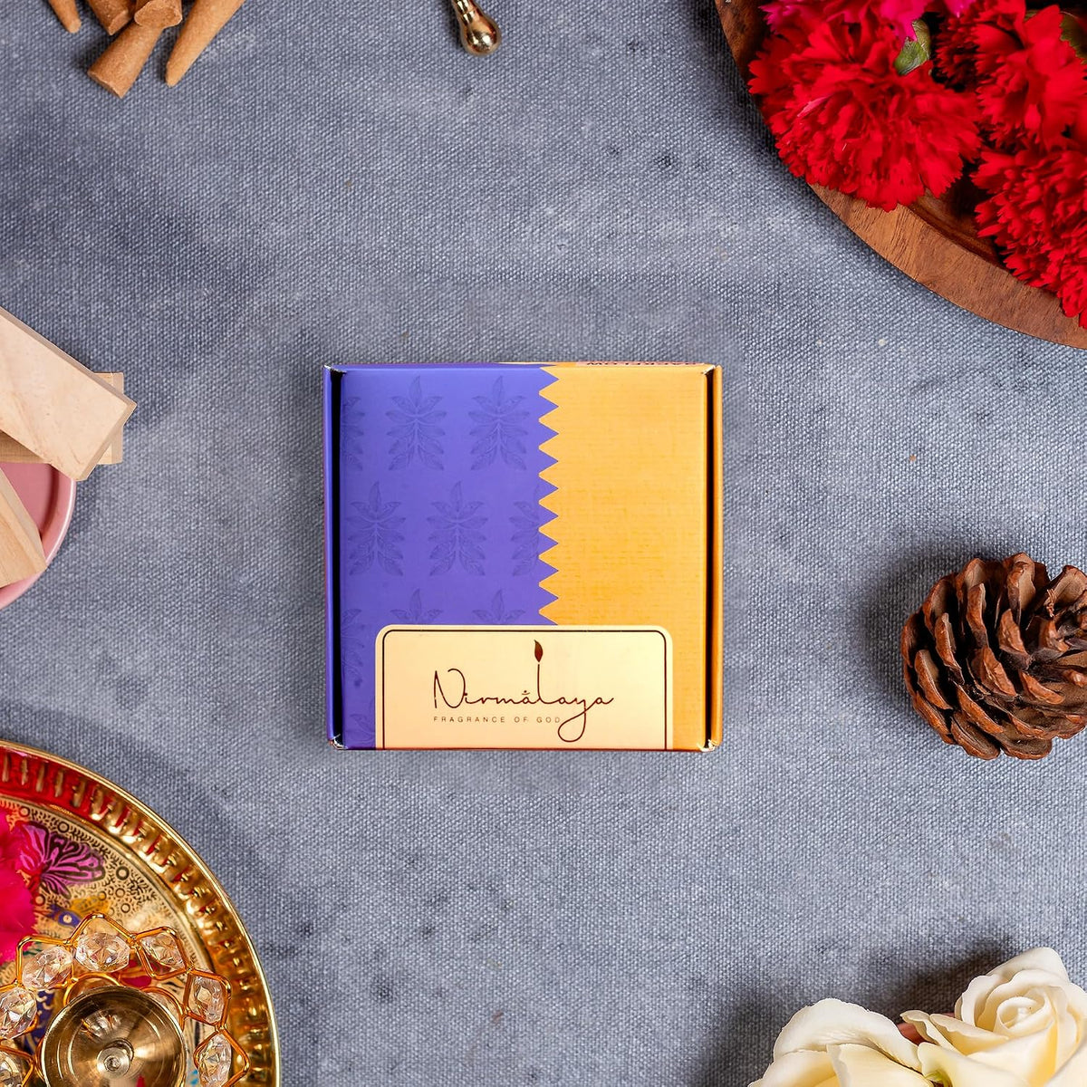 Nirmalaya Luxury Incense Cones | Handmade & Organic | Made in India from Recycled Flowers | Charcoal-Free, Bamboo-Free | 40 Cones, 100g (Patchouli)