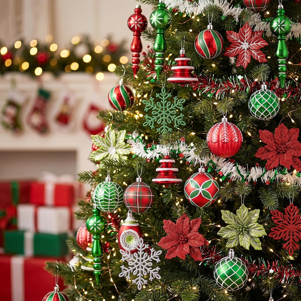 Valery Madelyn 50ct Christmas Ball Ornaments Tree Decorations Set