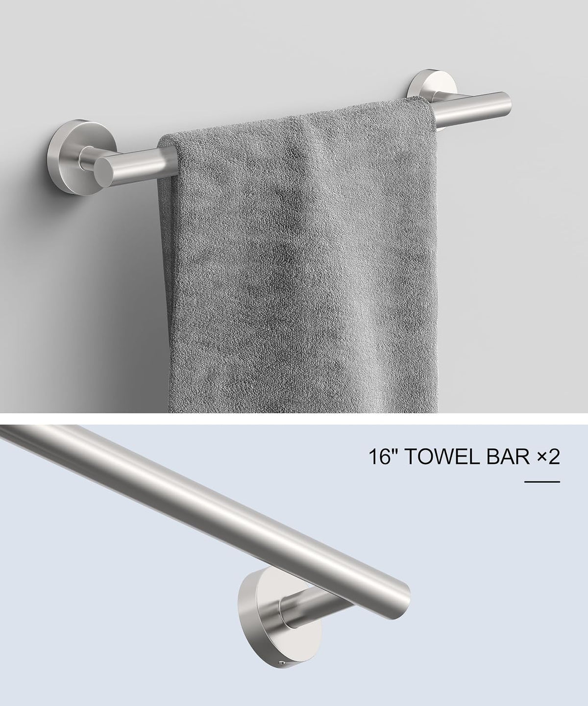 12 Pcs Brushed Nickel Bathroom Hardware Accessories Set