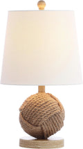 JONATHAN Y Monkey Fist 18" Rope Metal Ball LED Table Lamp, Natural