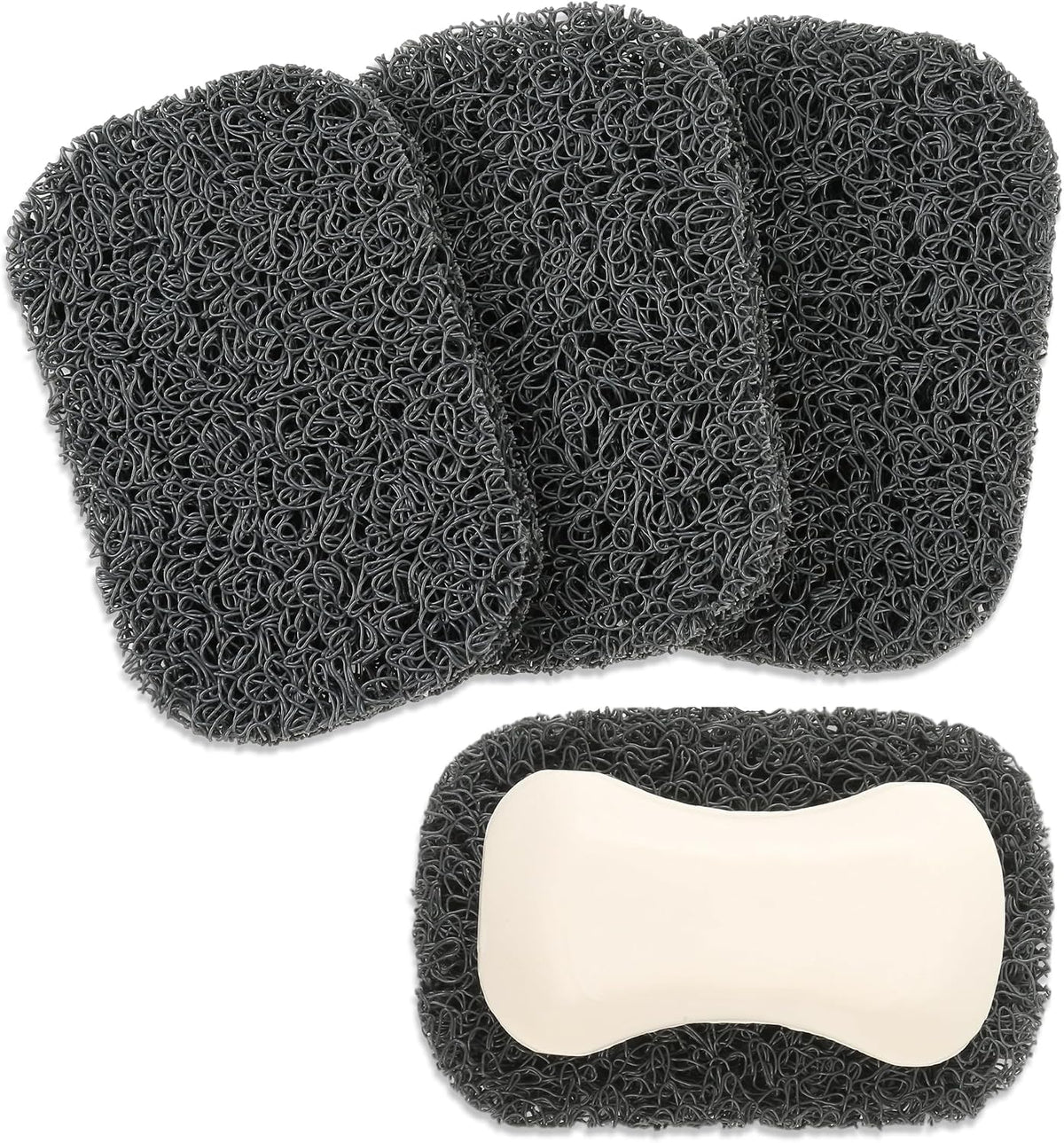 Soap Holder Pad，Soap Holder for Kitchen & Bathroom， Non-Slip Soap Lifting Pads for Soap Dish (Black)
