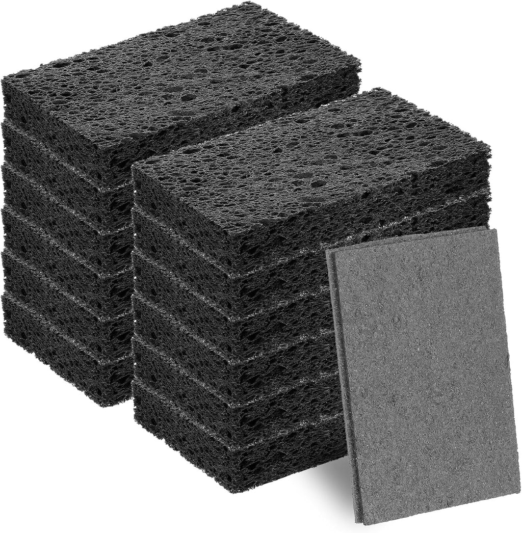 12 Pack Compressed Cellulose Sponges, Non-Scratch Scrub Sponges Wood Pulp Double-Side Sponge Multi-Purpose Cleaning Sponge for Kitchen Dishes Non-Stick Cookware