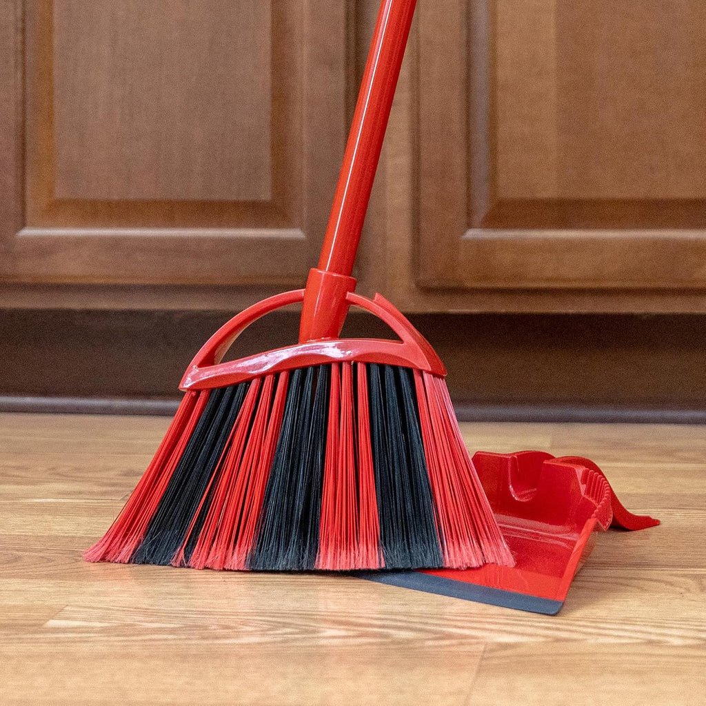 O-Cedar One Sweep Broom & Step-On Dustpan Set | Patented Wave Bristles Remove Over 99% of Dirt in One Pass | Lightweight & Quiet for Pet-Friendly Cleaning