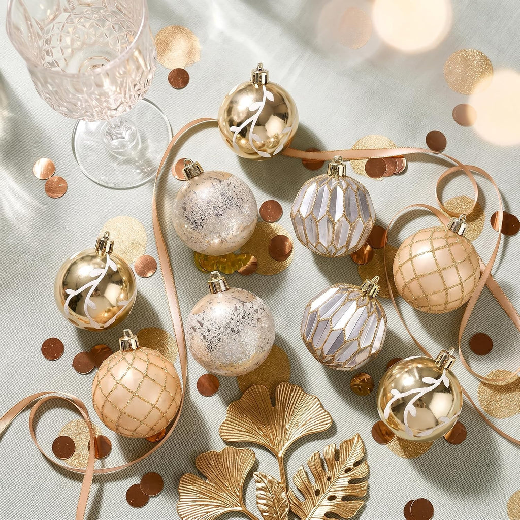 DecorbyHannah 9ct 3.15inch Christmas Ornaments Tree Decorations White Gold