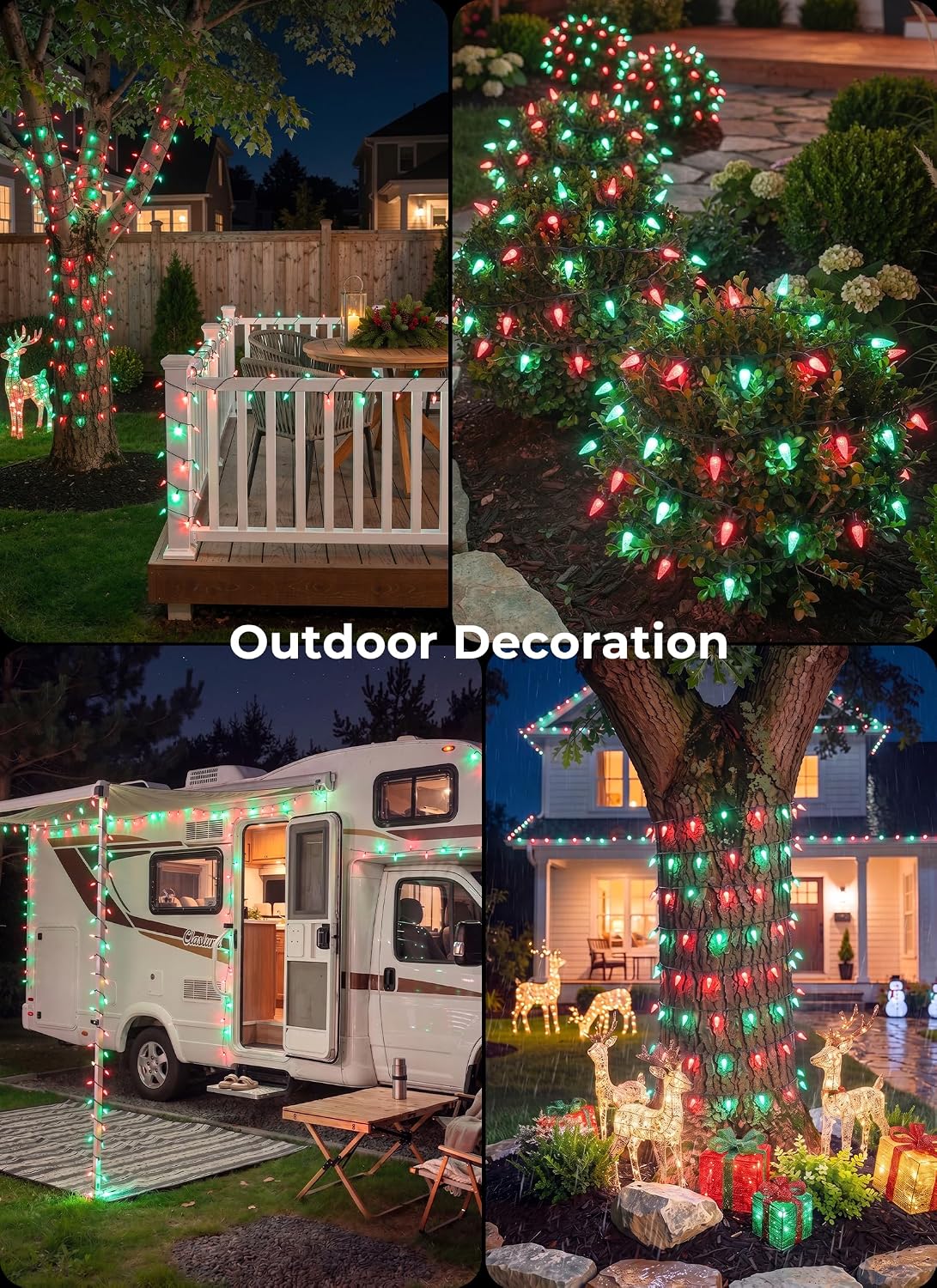 Minetom C6 Solar Christmas Lights, 50 LEDs Waterproof Outdoor String Lights