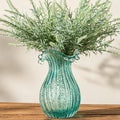 QFkris Luminous Blown Glass Vase for Flowers Decorative Centerpieces