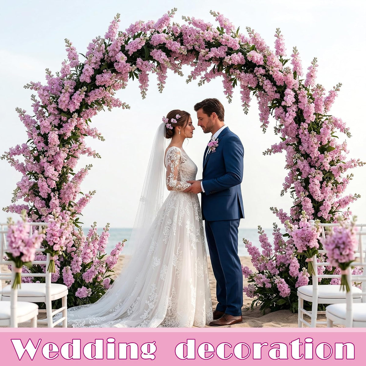 Fake Flowers 23.6” Delphinium Artificial Flowers 8Pcs Silk Flowers with Stems Long Stem Artificial Flowers for Tall Vase Faux Flowers for Indoor Home Decoration Wedding Decoration Centerpiece (Purple)