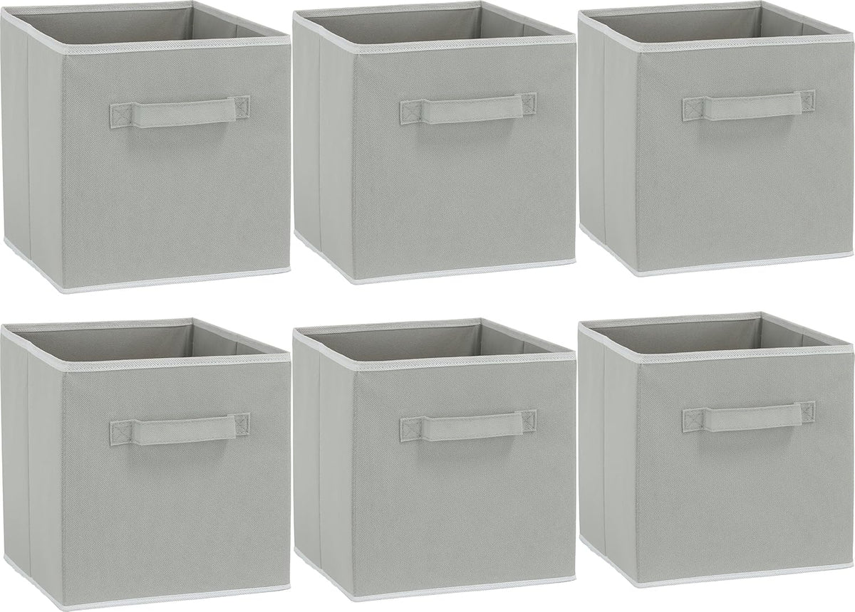 Simple Houseware 11-Inch Foldable Cube Storage Bins, Gray, 6-Pack