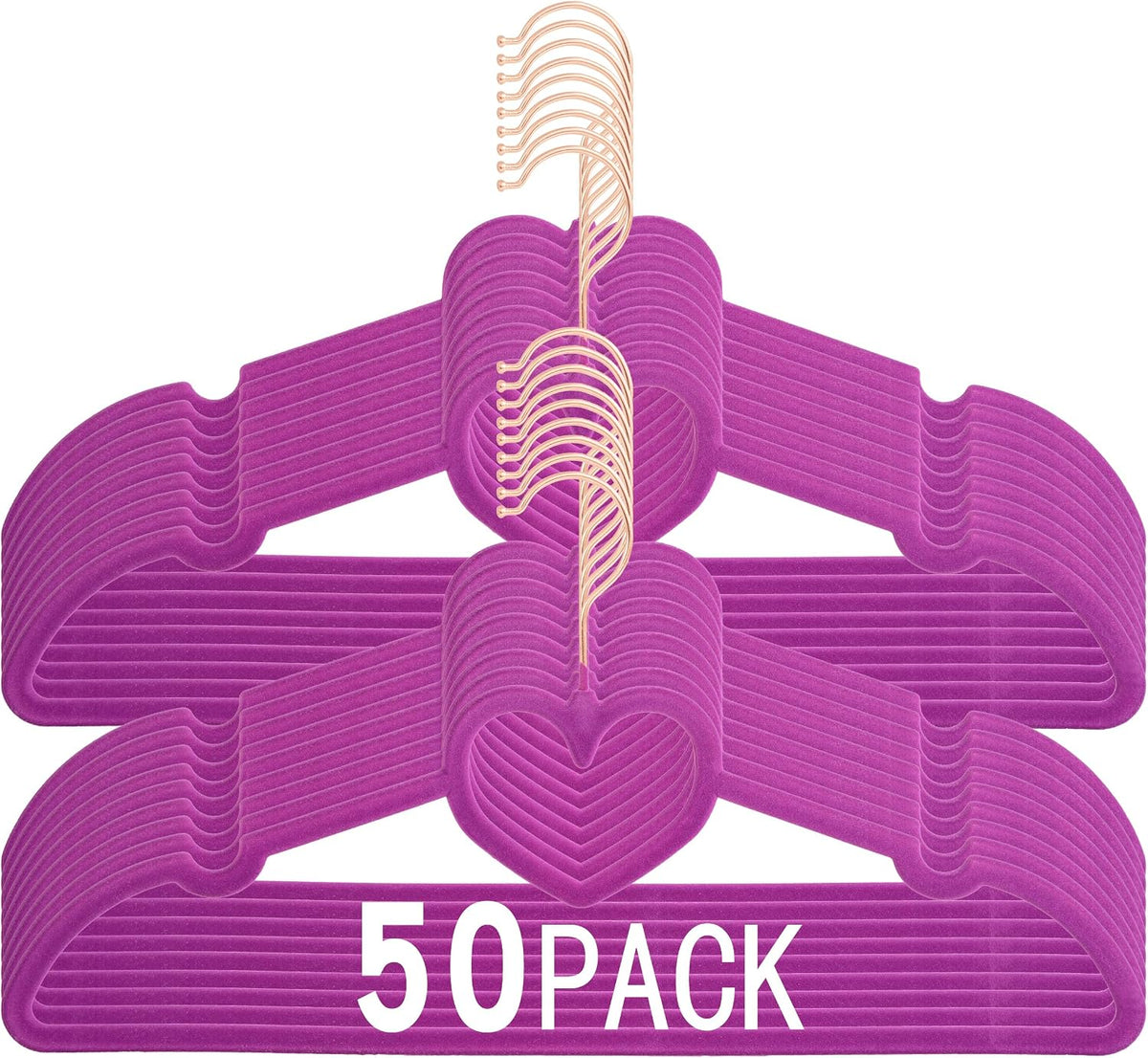 Velvet Hangers 50 Pack,16 Inch Non Slip Adult Hanger(Dark Purple)