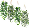Der Rose 4Pcs Artificial Hanging Plants Fake Vines for Wall Shelf Decor