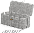 Cable Management Box, Cord Organizer with Lid & Cable Ties - Gray, L