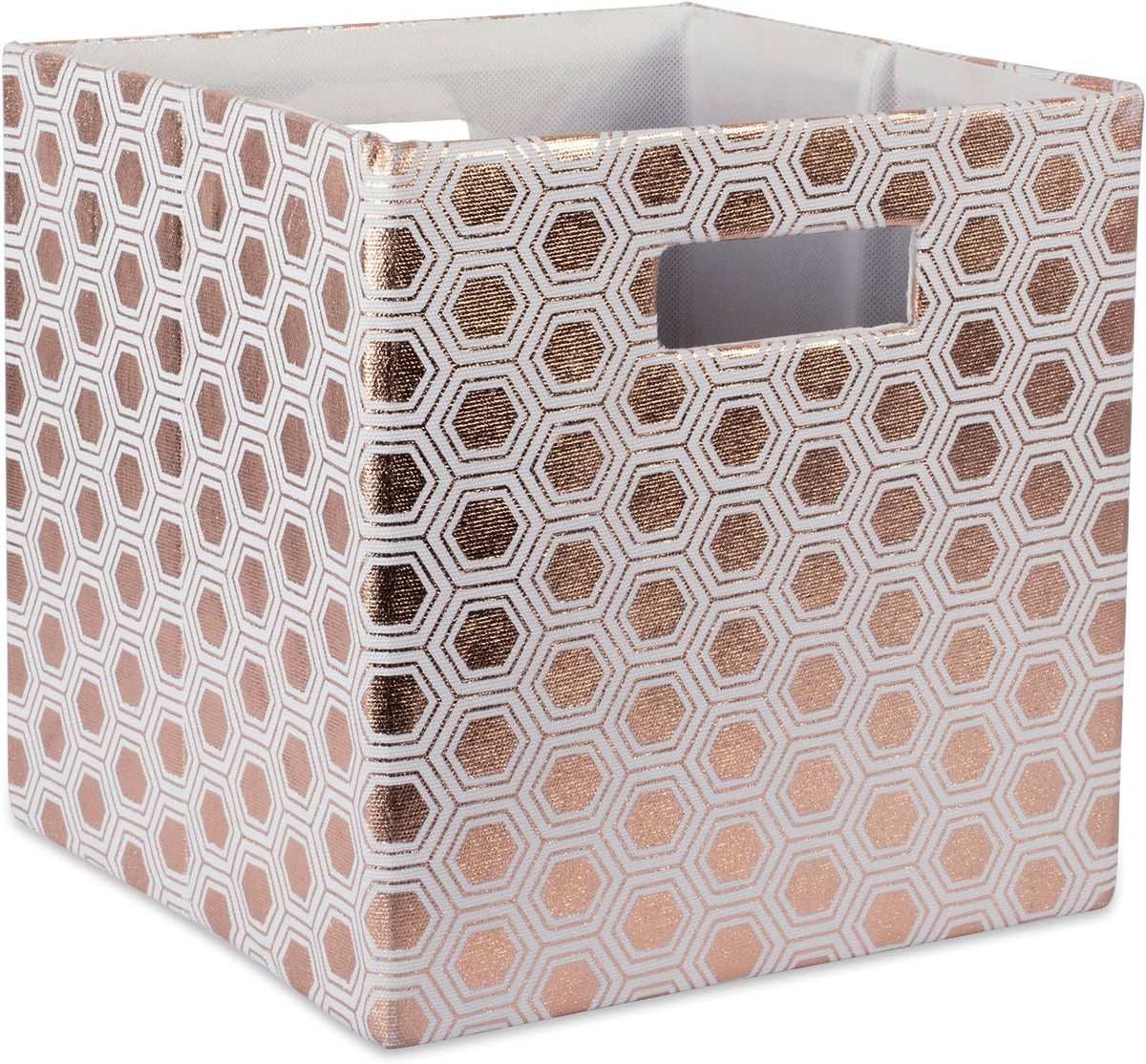 DII Collapsible Polyester Storage Cube, Honeycomb, Copper, Small