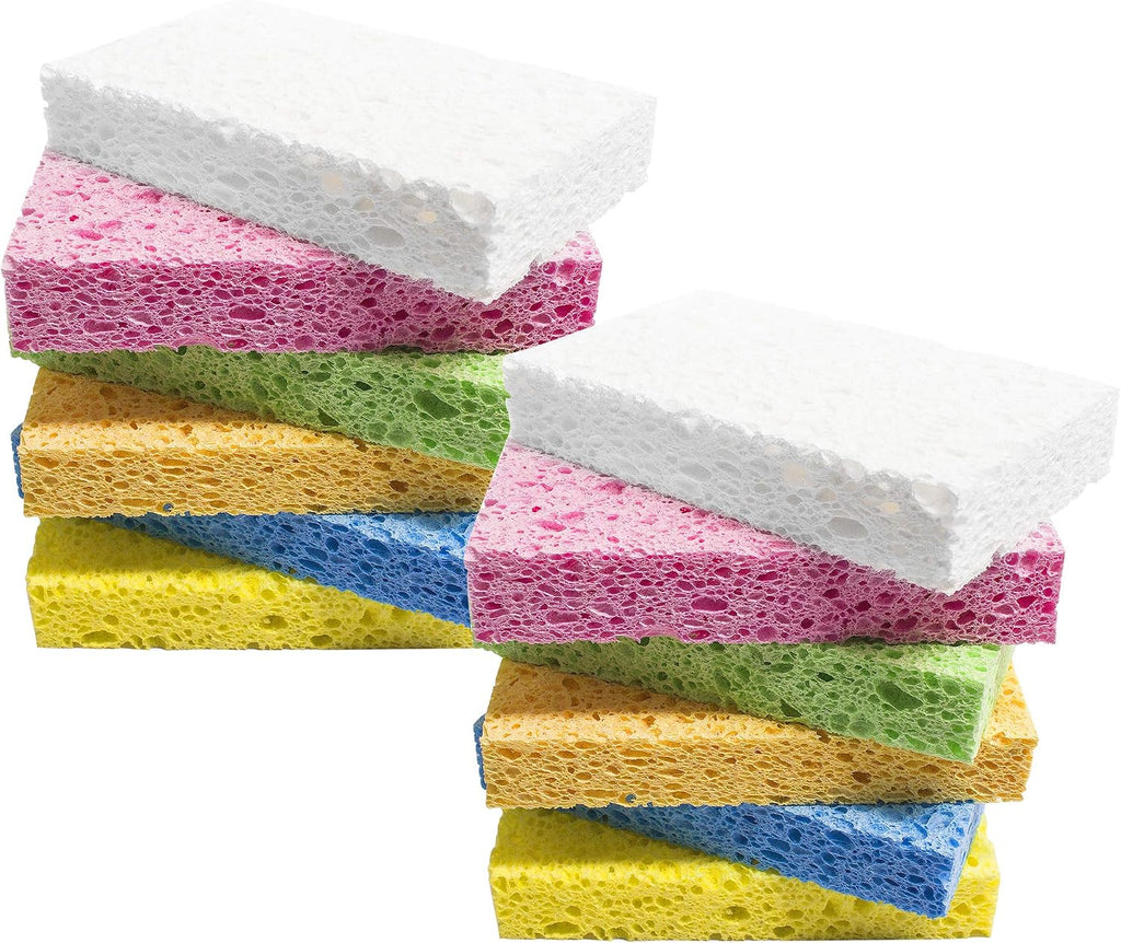 ARCLIBER 12 Pack Cellulose Scrub Sponges Non-Scratch Heavy Duty Kitchen