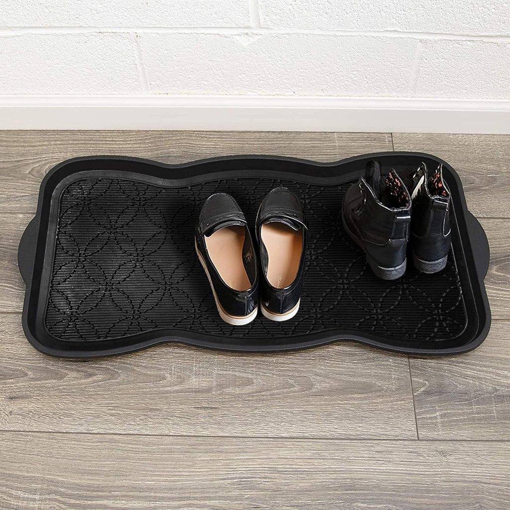 A1HC Boot Tray-Water Resistant Rubber Utility Shoe Mat 16"x31" for Indoor and Outdoor Use in All Seasons Multi-Purpose Boot Tray Mat for Entryways
